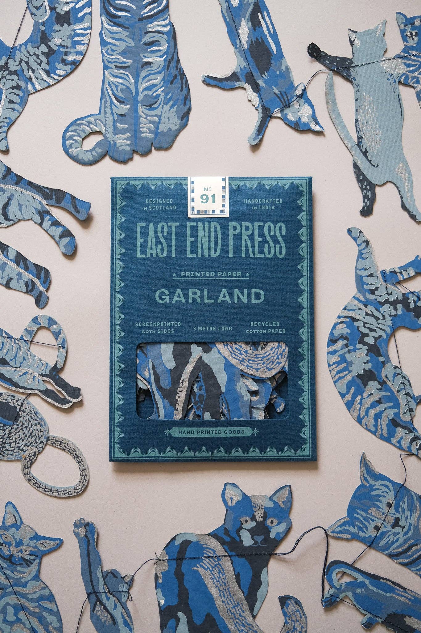 Alley Cats Sewn Paper Garland hanging decoration