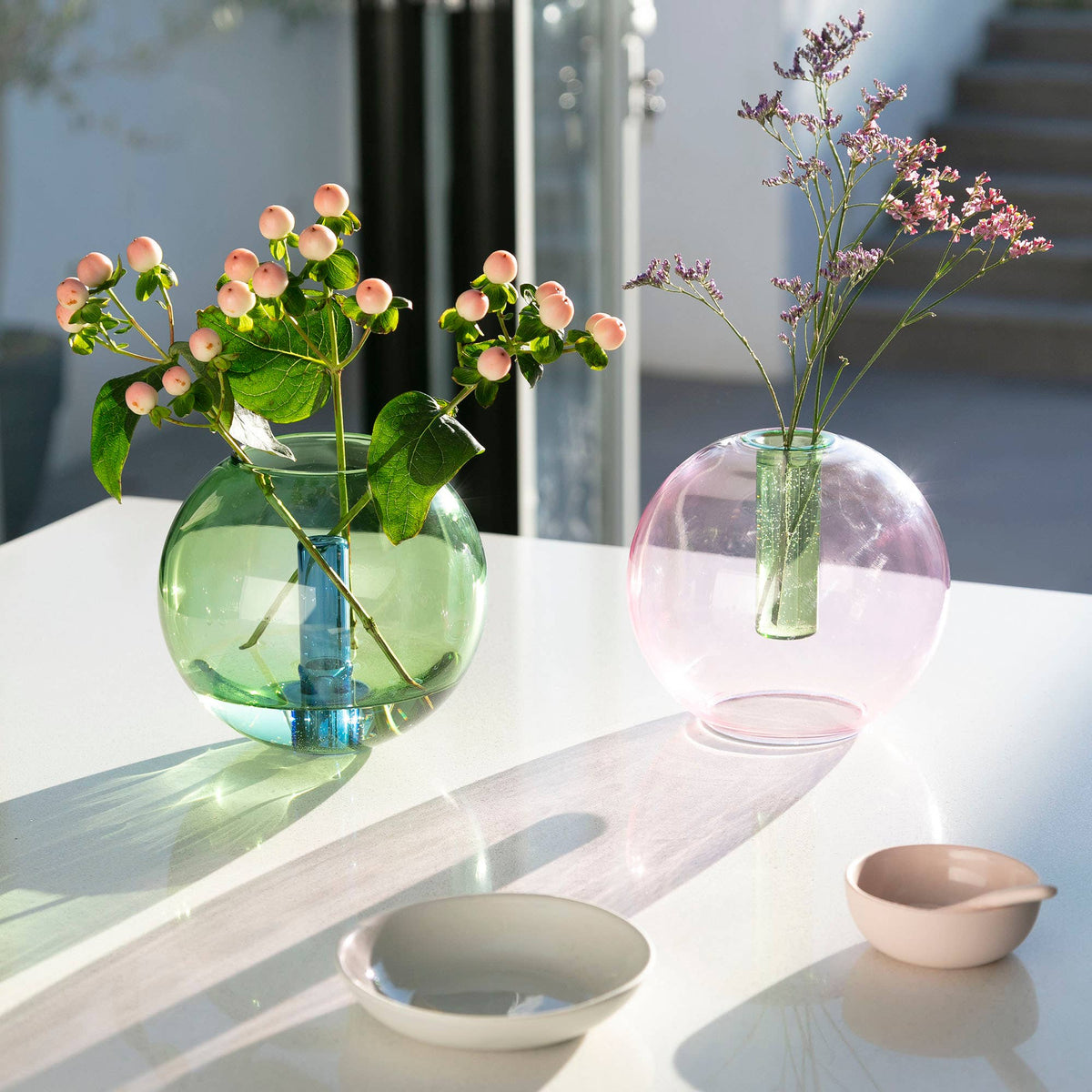 Laboratory glass flower vase