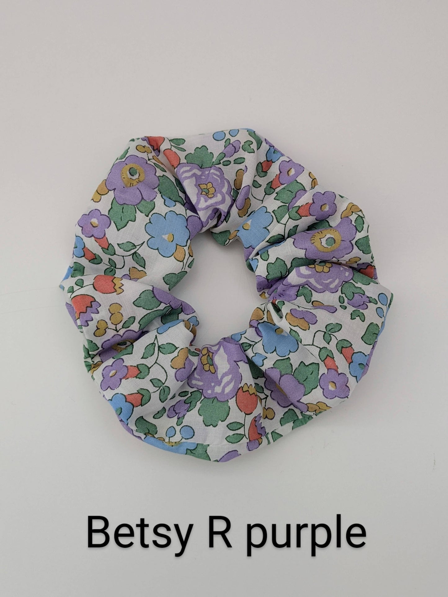 Handmade cotton scrunchie with Liberty fabric design, 9-10cm diameter