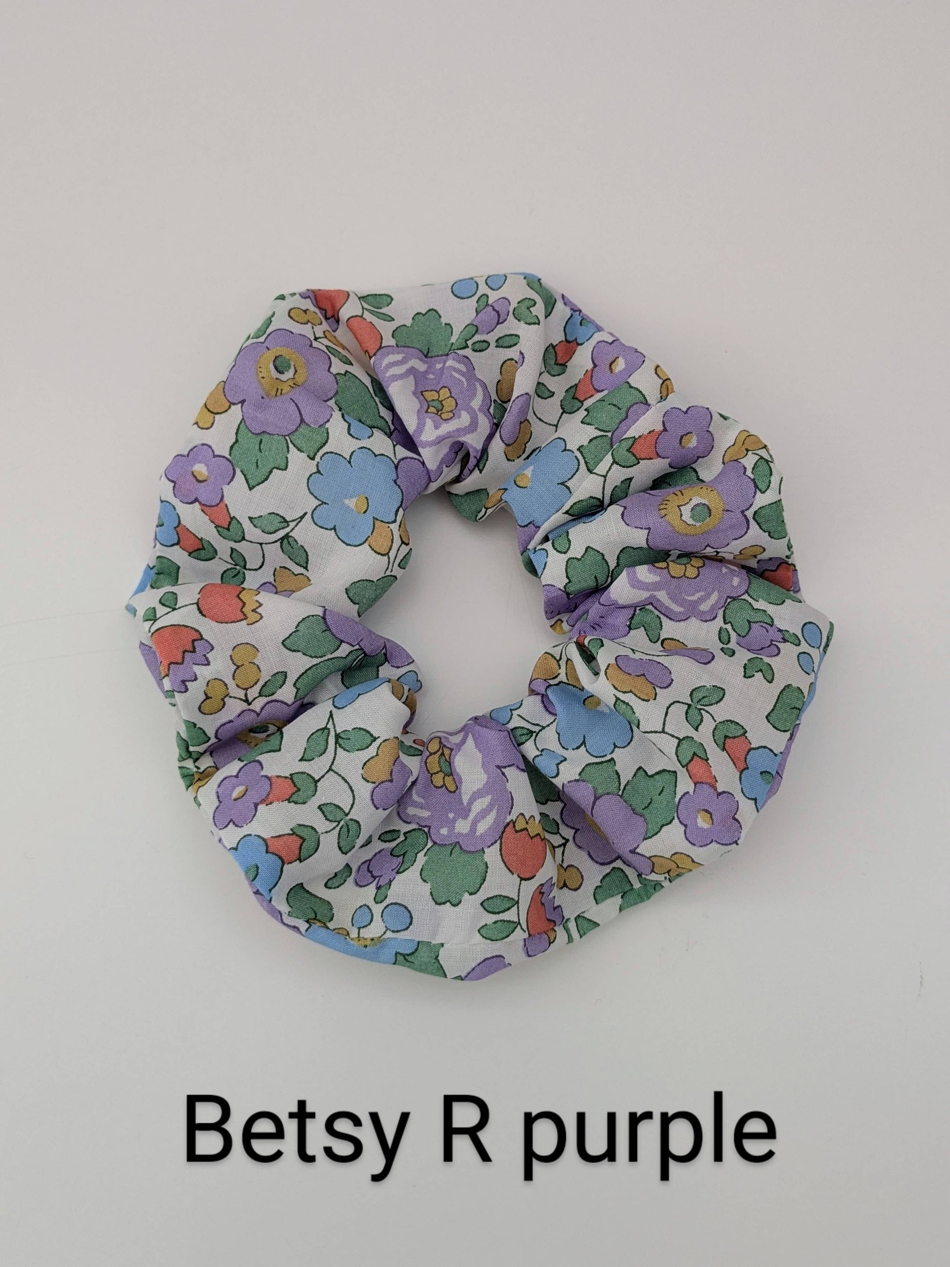 Handmade cotton scrunchie with Liberty fabric design, 9-10cm diameter