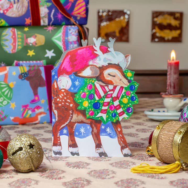 Sustainably sourced festive holiday card printed in the UK