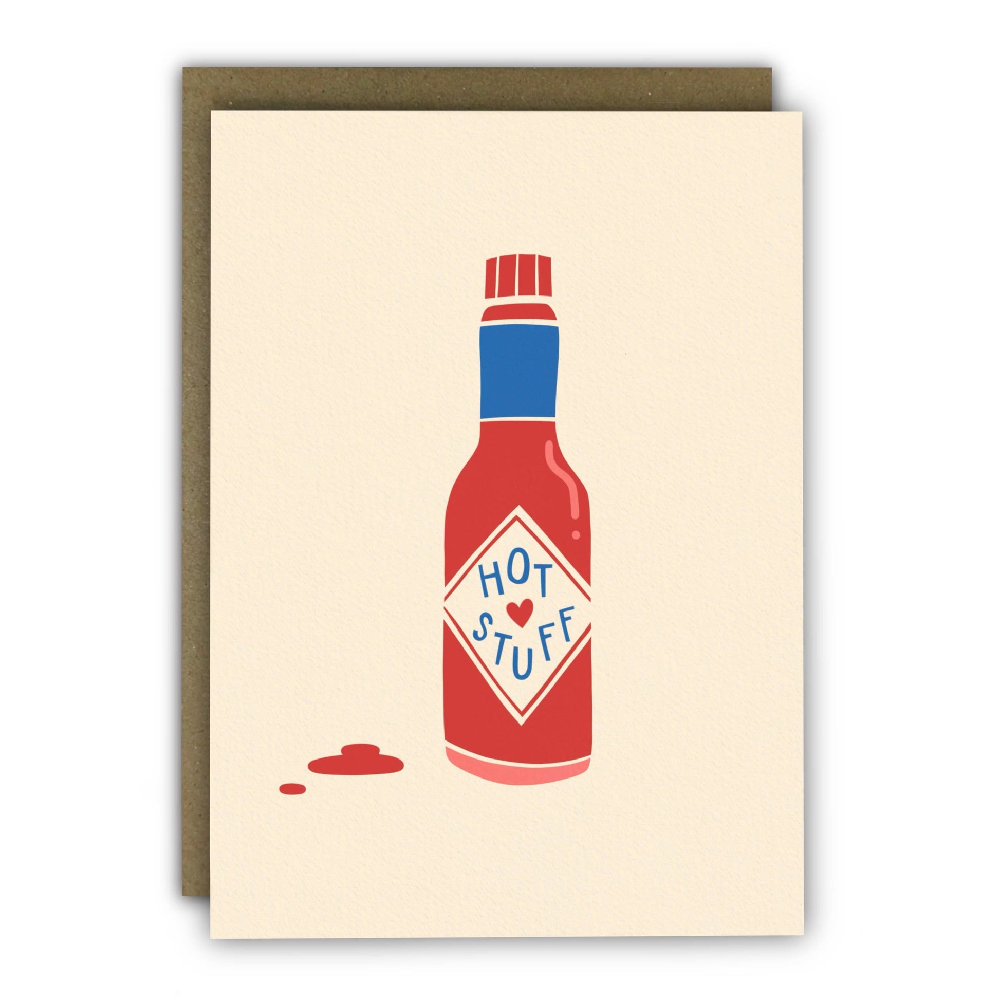 UK Made Premium Card Stock 'Hot Stuff' Tabasco Greeting Card with Kraft Envelope
