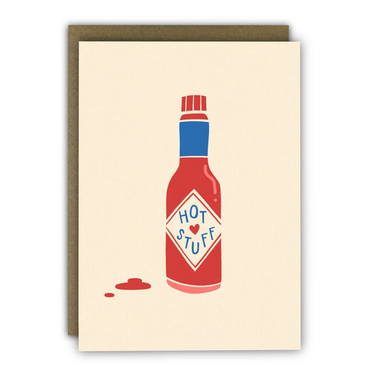 UK Made Premium Card Stock 'Hot Stuff' Tabasco Greeting Card with Kraft Envelope