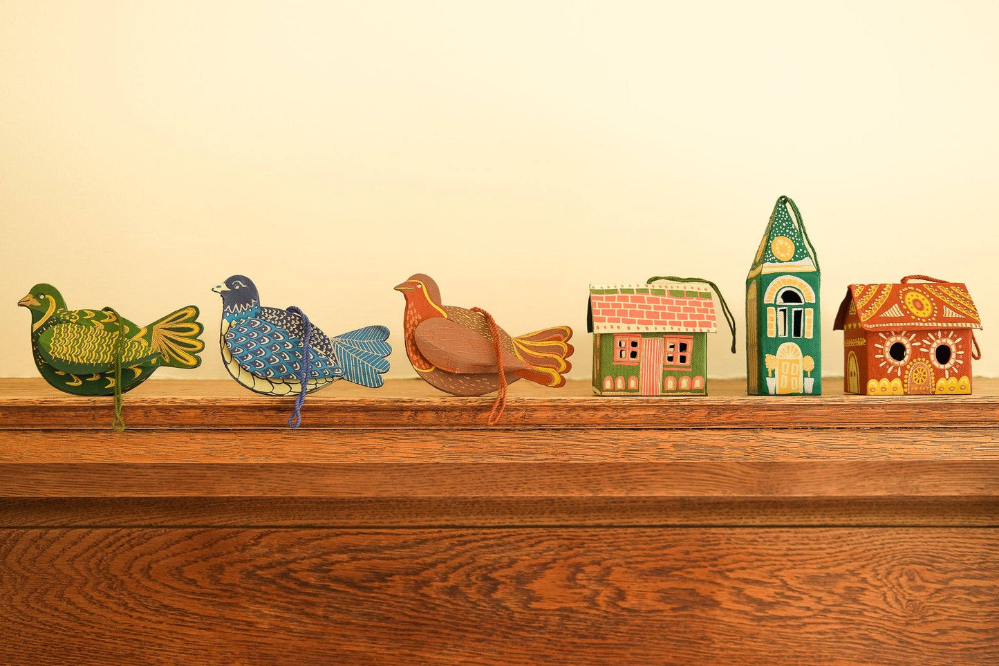 Recycled paper robin ornament, durable and charming