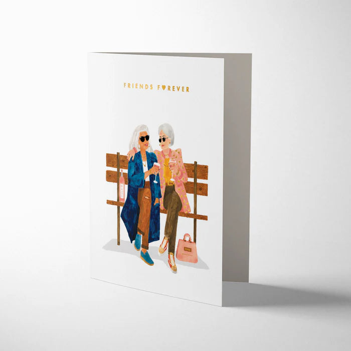 Friends Forever card shown with its recycled brown kraft envelope