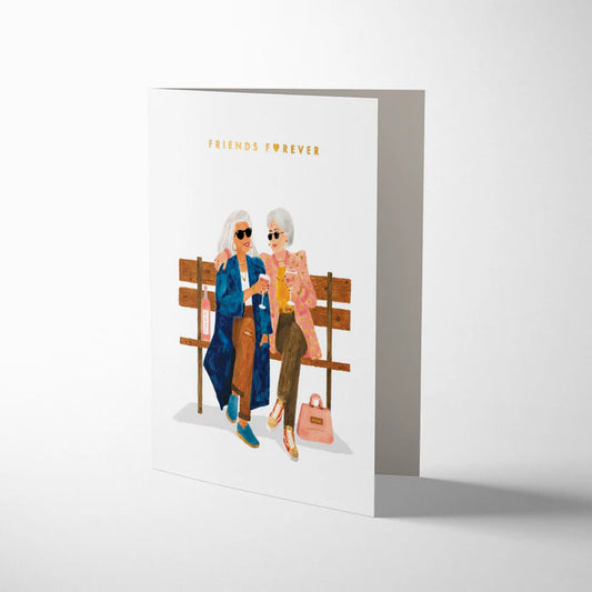 Friends Forever card shown with its recycled brown kraft envelope