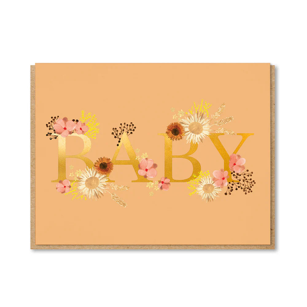 Baby Bouquet Greeting Card featuring a sweet floral bundle illustration