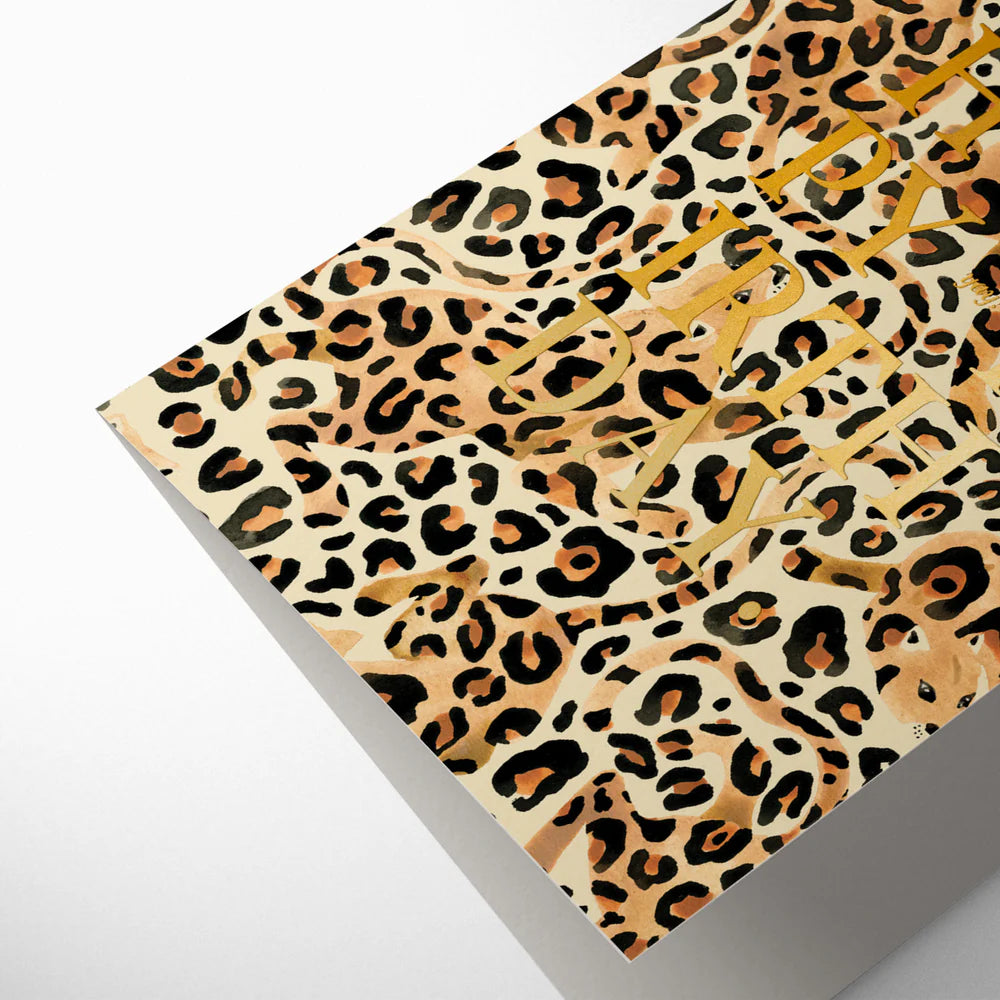 All the Ways to Say leopard birthday card with kraft envelope