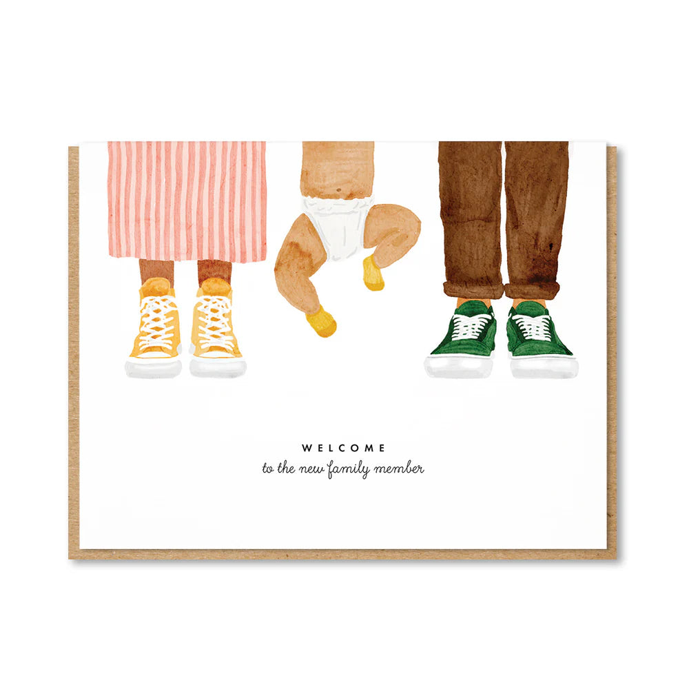 Sustainable illustrated new baby greeting card from Forget Me Not & Green