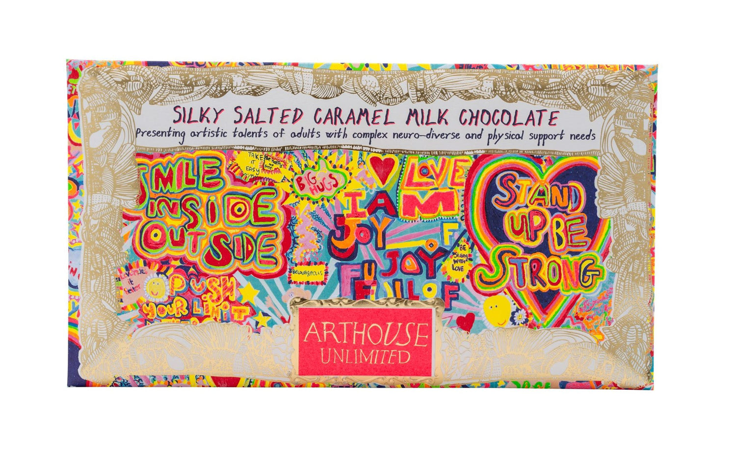 Silky Salted Caramel Milk Chocolate Bar 'Full of Joy' by ARTHOUSE Unlimited