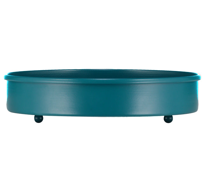 Metal Candle Platter - Petrol