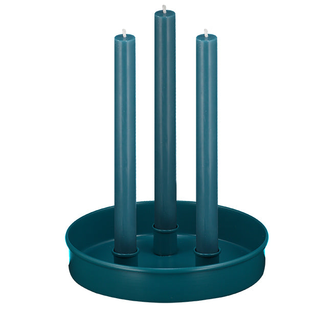 Metal Candle Platter - Petrol