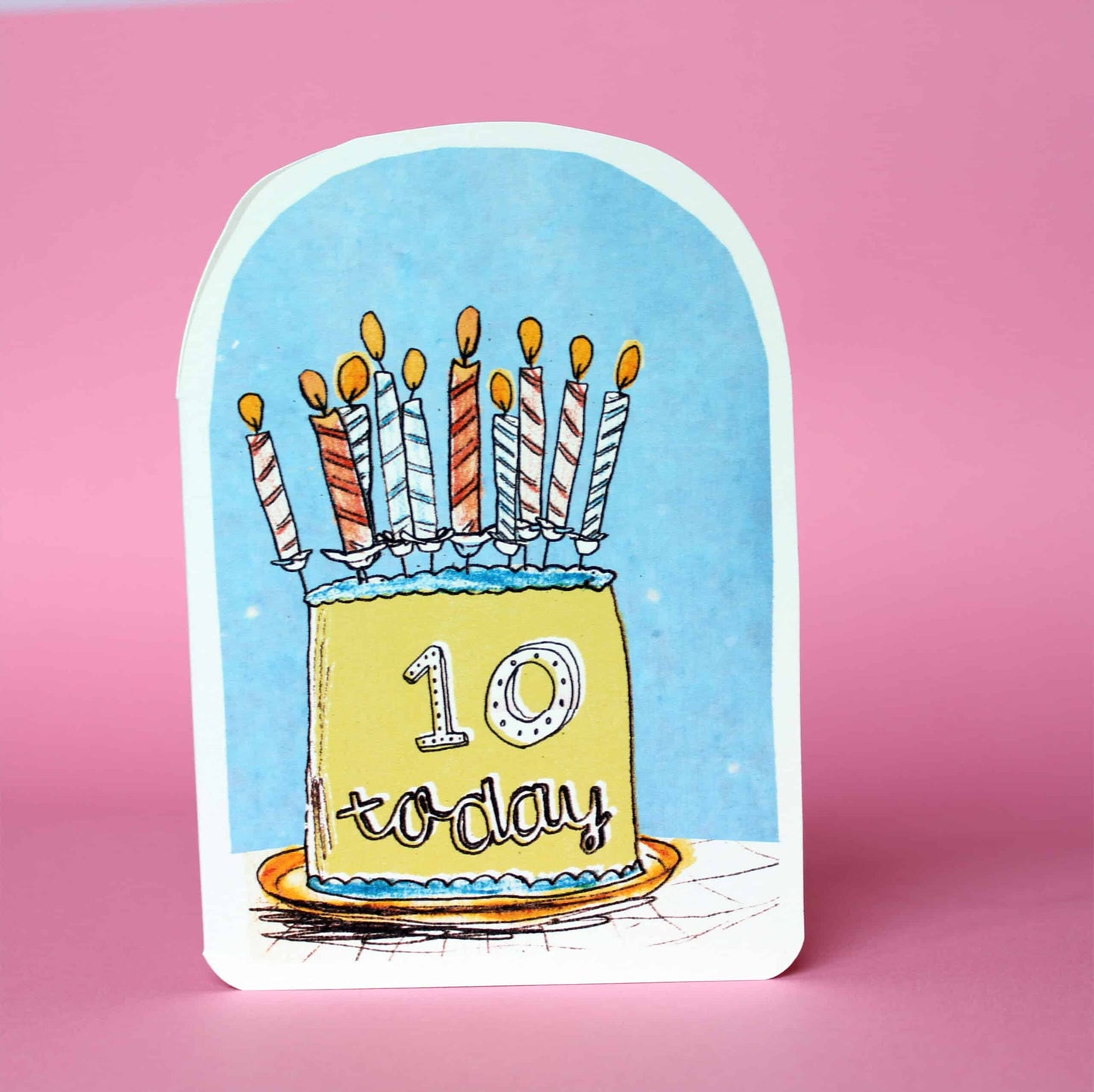 Ten Today Birthday Card by Laura Skilbeck - Handmade in UK