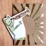 Frog Trumpet Recycled Birthday Card by Laura Skillbeck