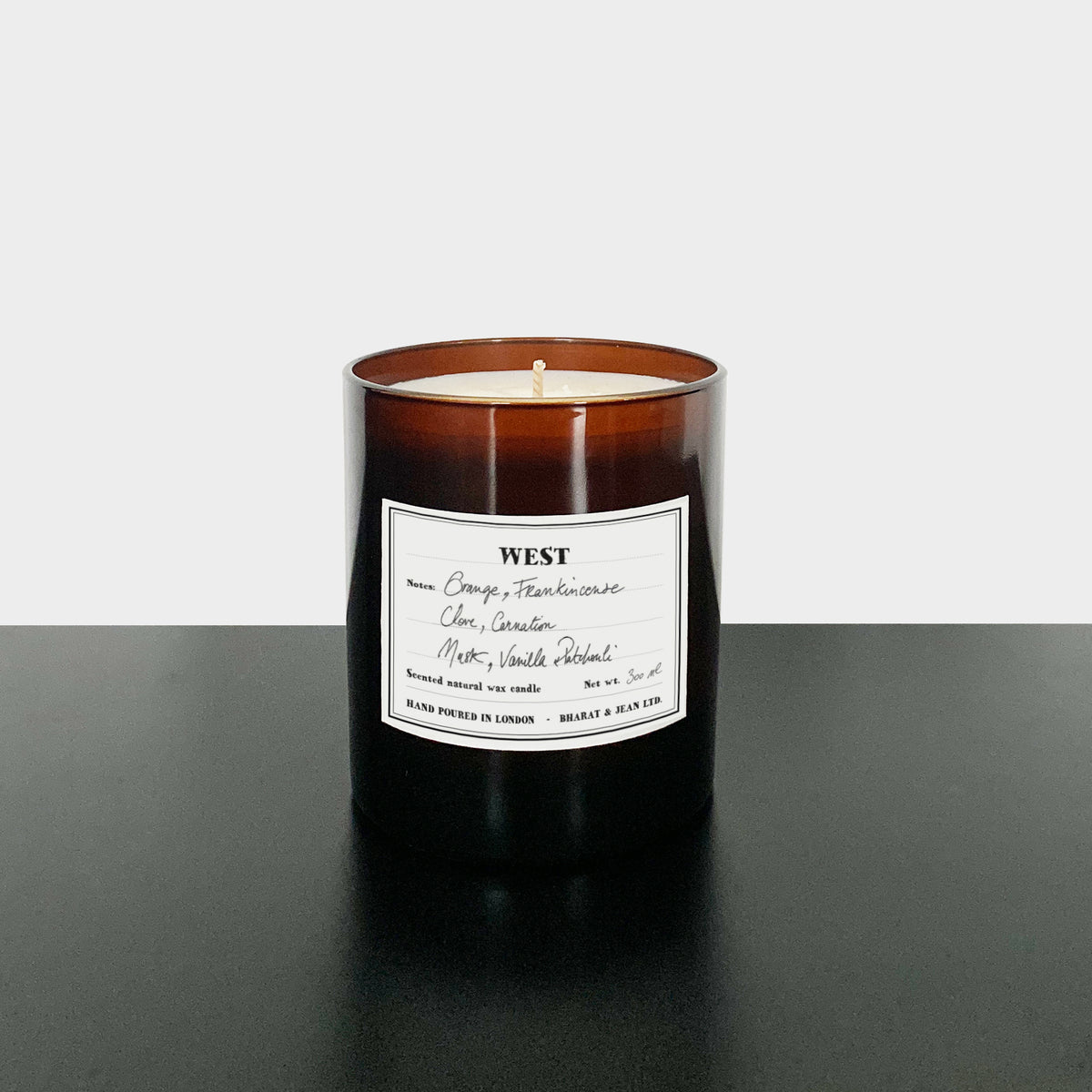 West Soy Scented Candle in glass jar with wooden lid