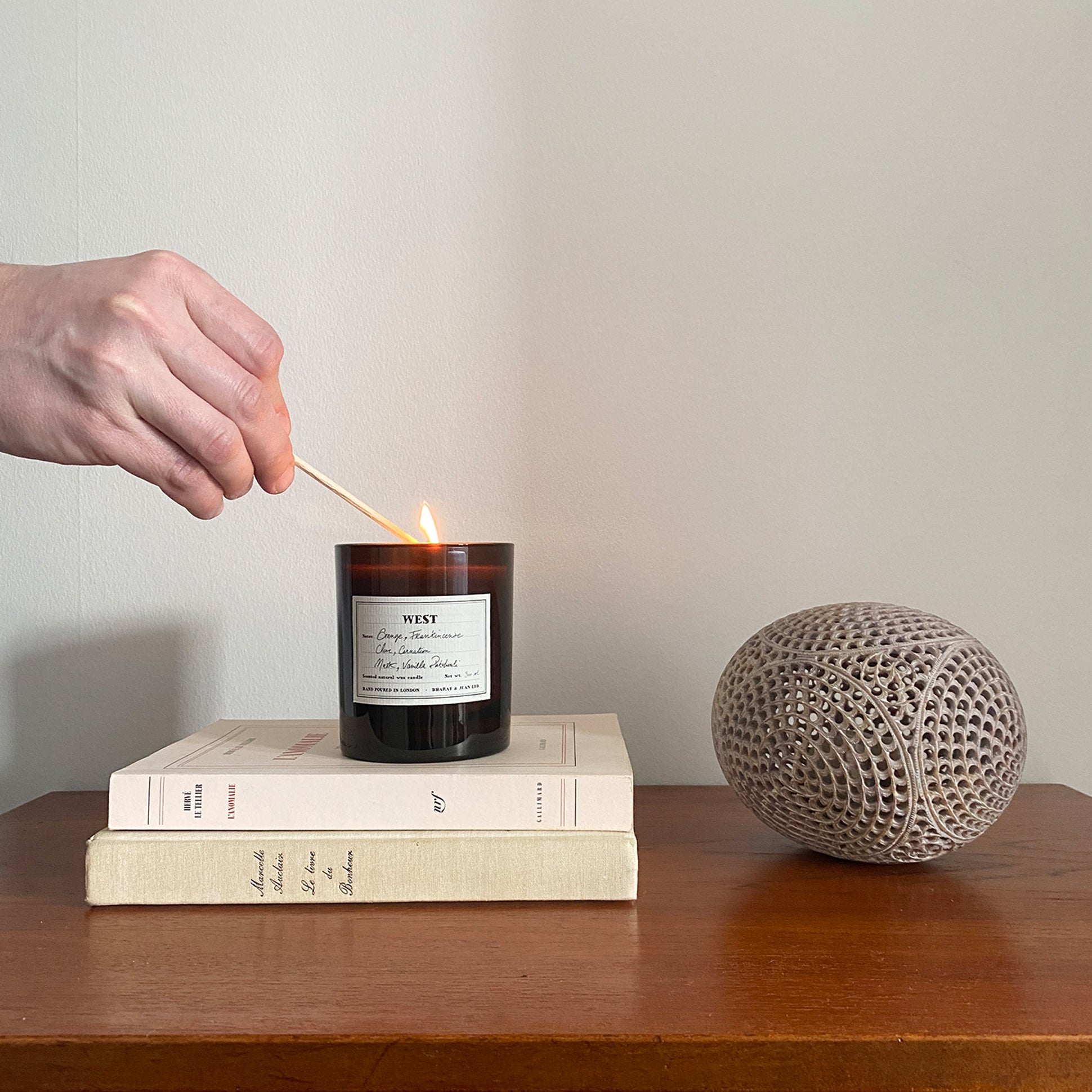 Natural soy wax candle hand-poured in London