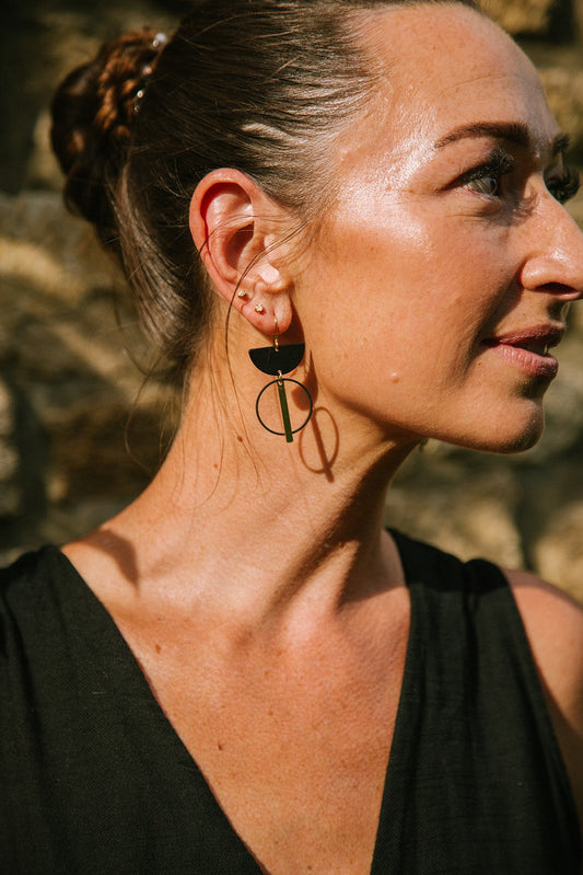 Black + Brass | Charm Earrings