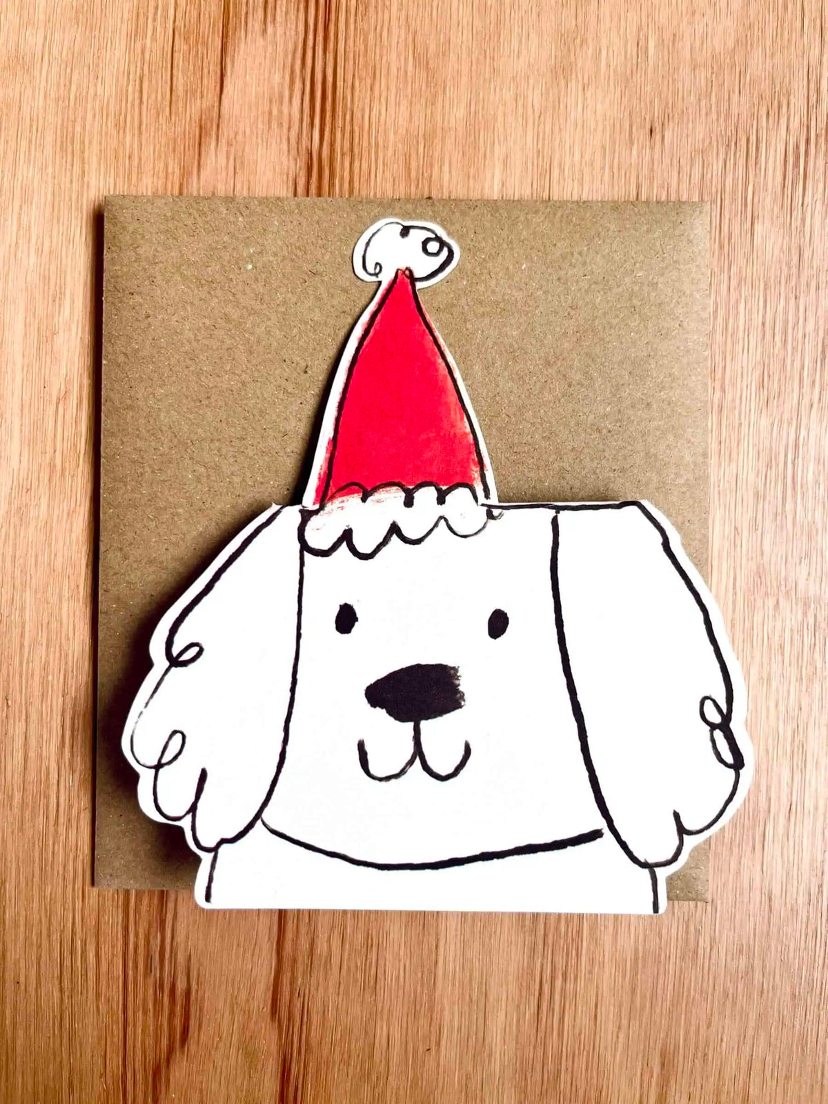 Eco-friendly British made Christmas card with festive dog design