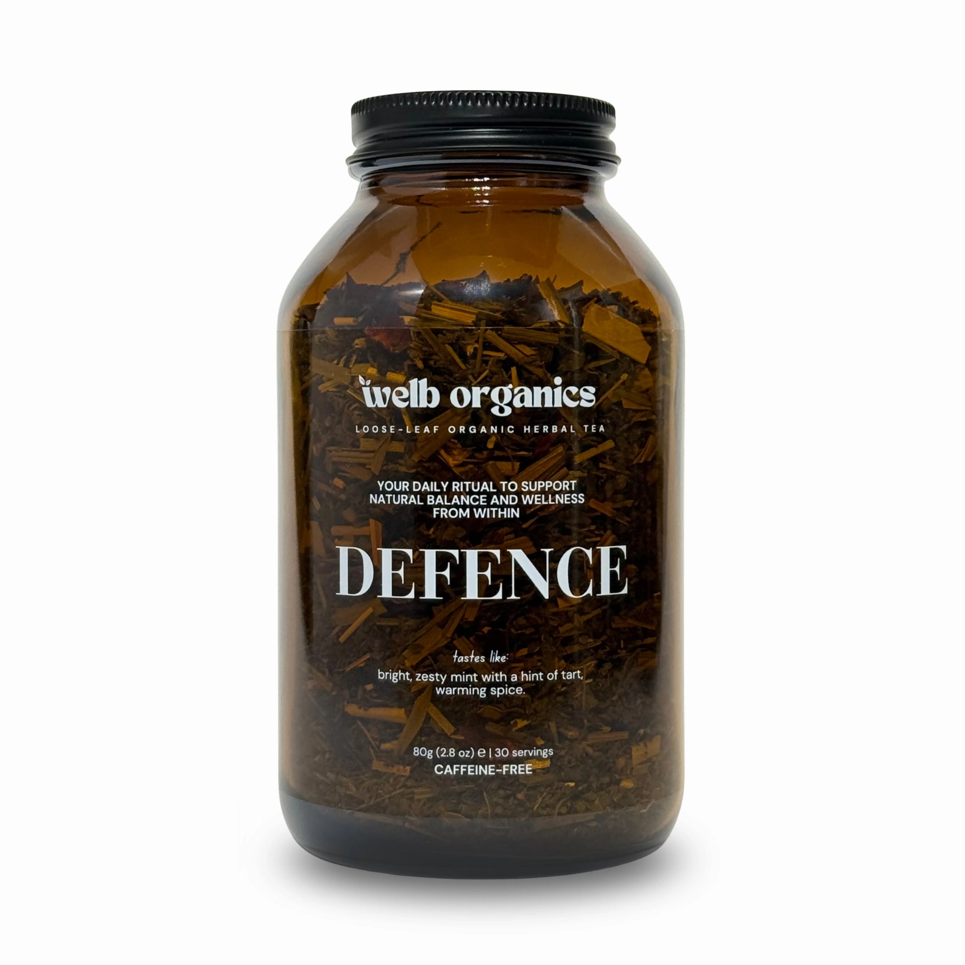 Defence tea jar showing UV-protective glass