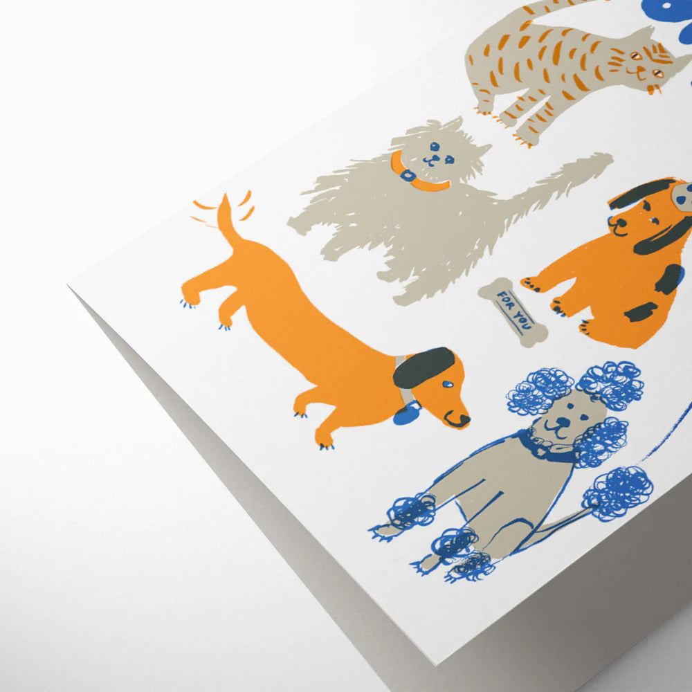 Happy Birthday Fur Real card with recycled kraft envelope