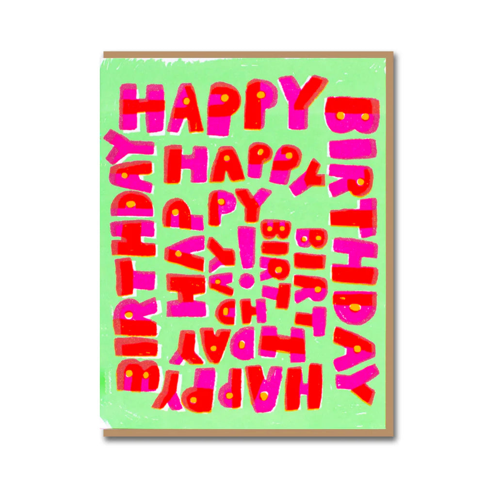 Egg Press Spiral Happy Birthday Card with its sustainably sourced Kraft envelope