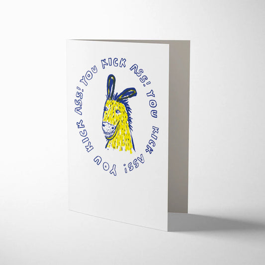 Egg Press Letterpress Donkey Card with Kraft Envelope