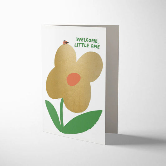 Little One Ladybug New Baby Card with gold foiling by Egg Press