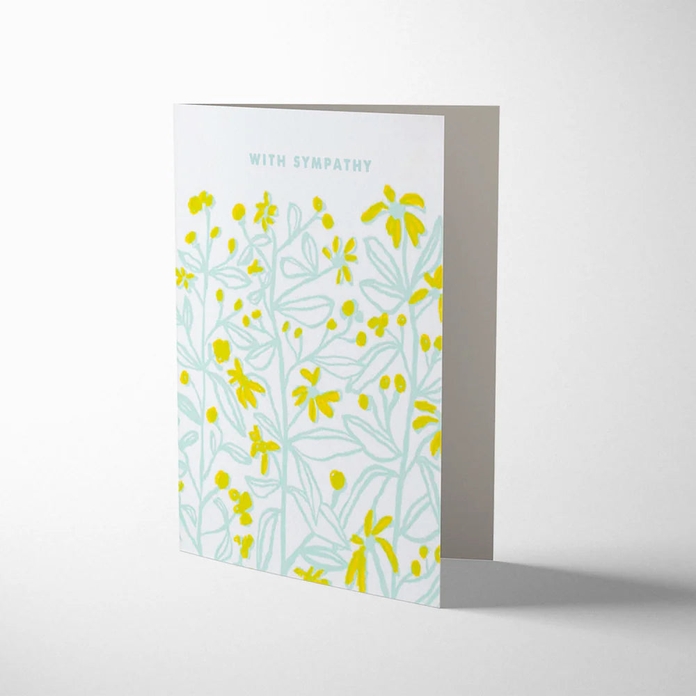 Egg Press Floral Sympathy Card with Kraft Envelope