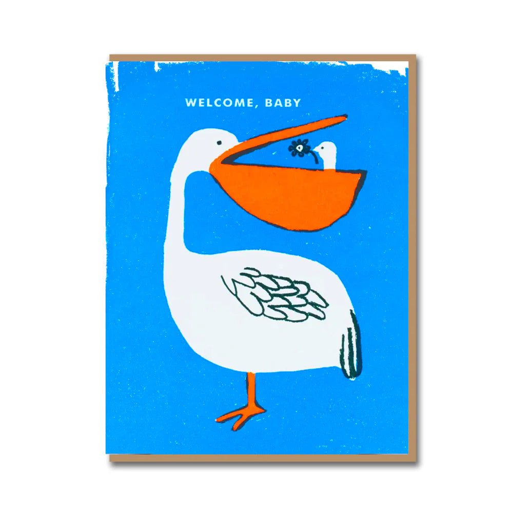 Close up of gold foil detail on Pelican Baby card