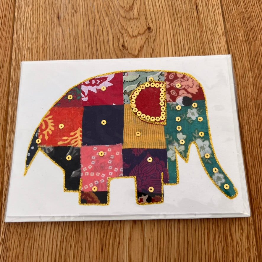 Handcrafted Elephant Greeting Card