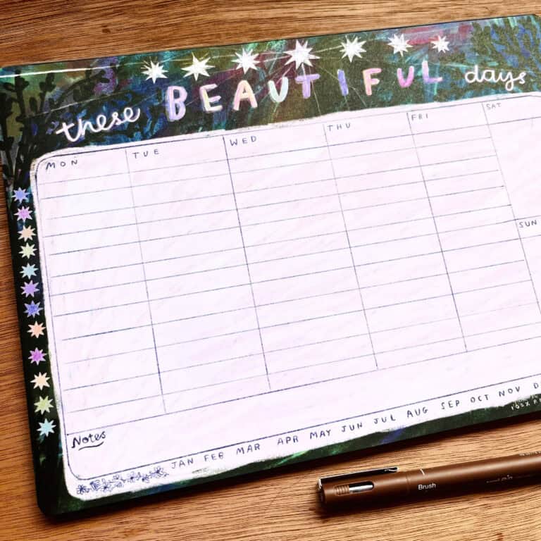 These Beautiful Days A4 Weekly Planner Pad by Laura Skillbeck