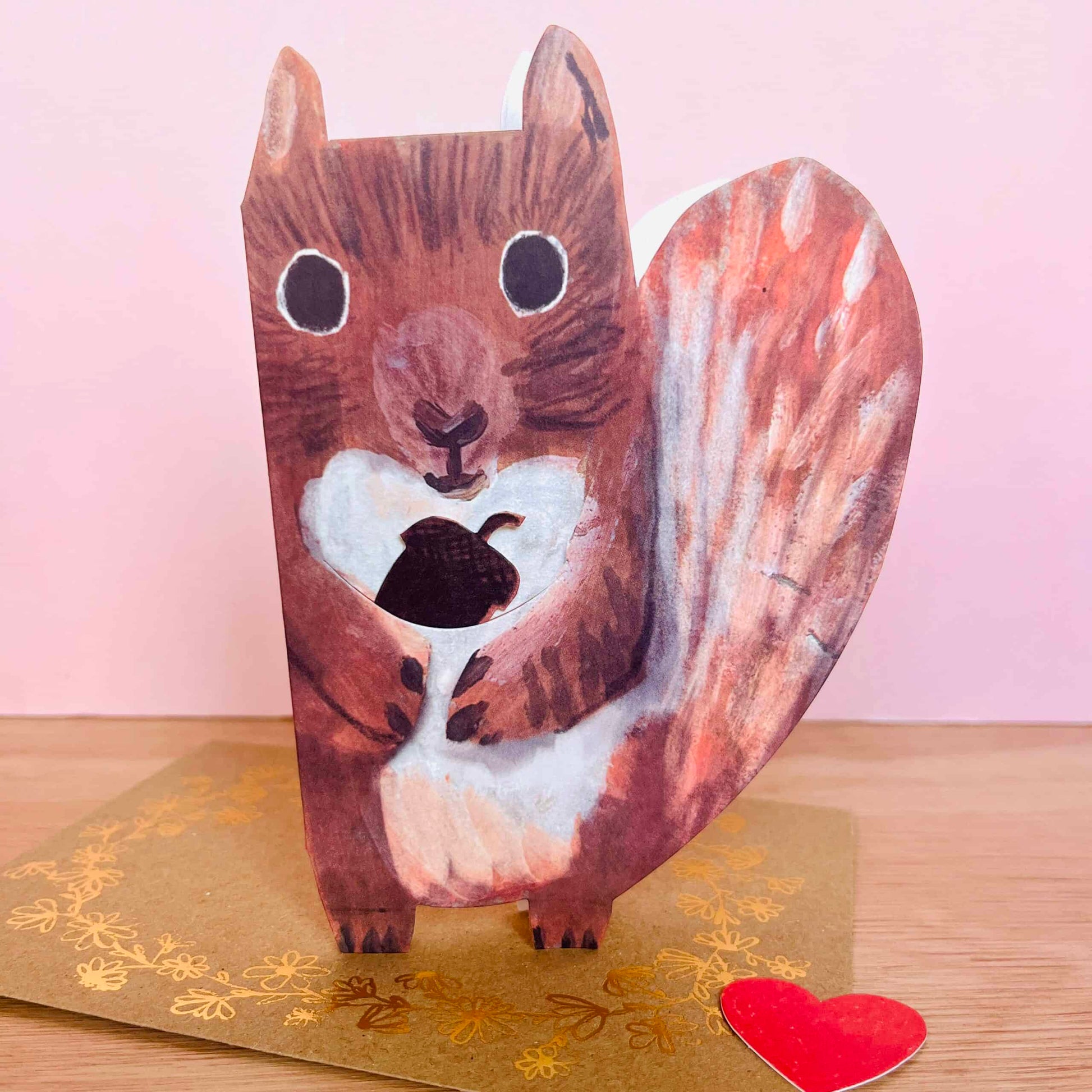 Recycled squirrel card by Laura Skillbeck handmade in England