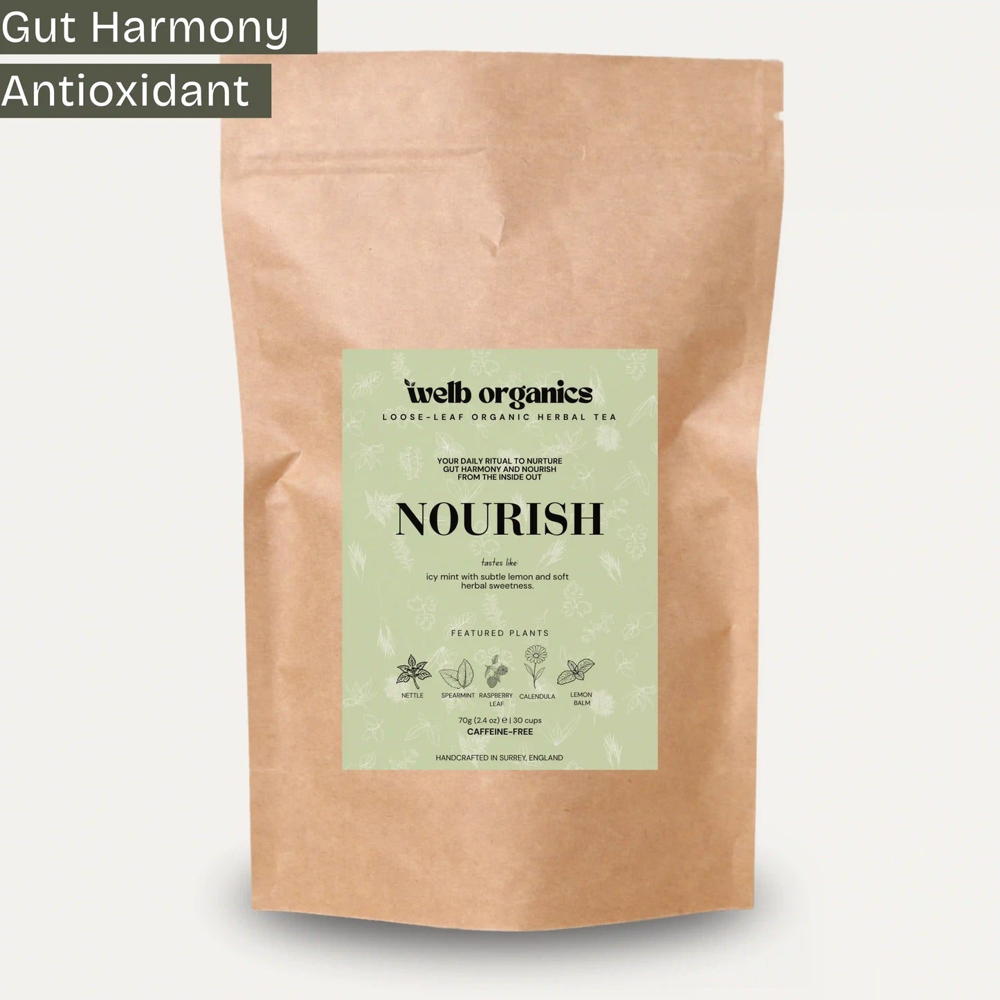Nourish Herbal Tea Refill Pouch for gut and skin health