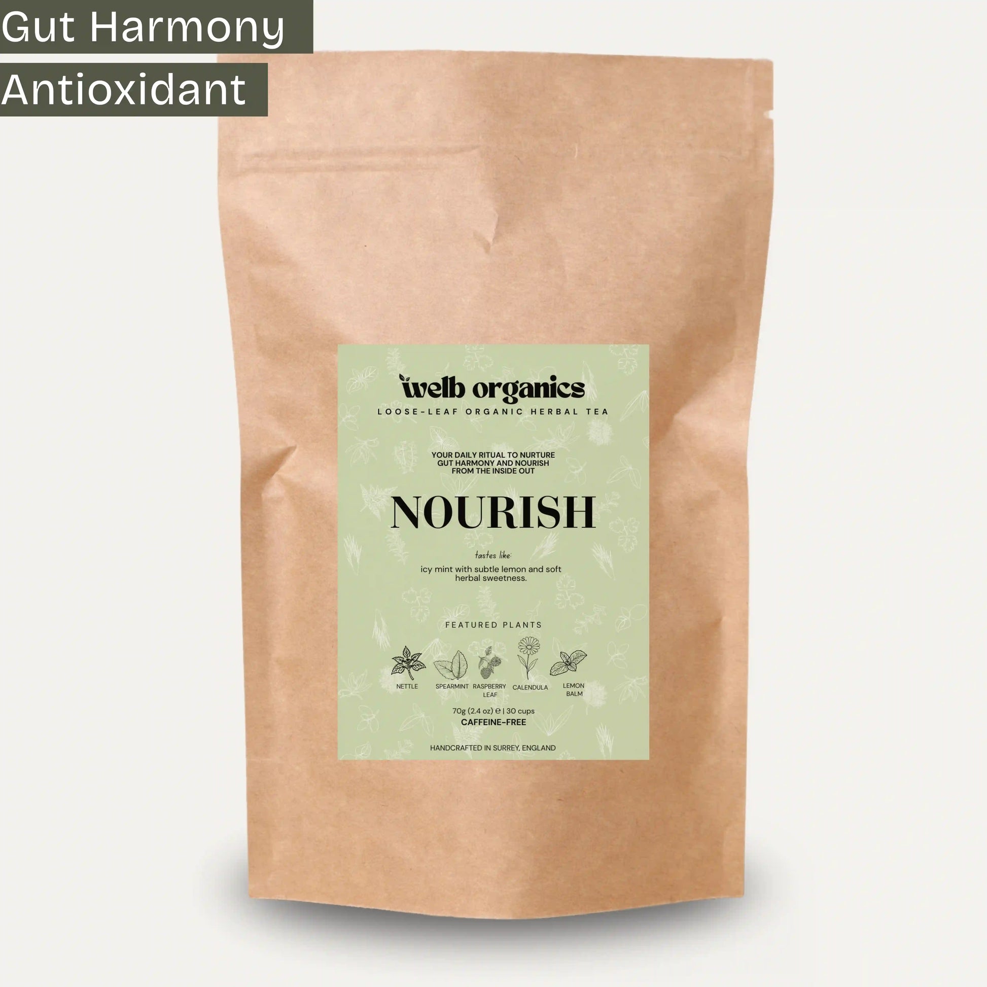 Nourish Herbal Tea Refill Pouch for gut and skin health