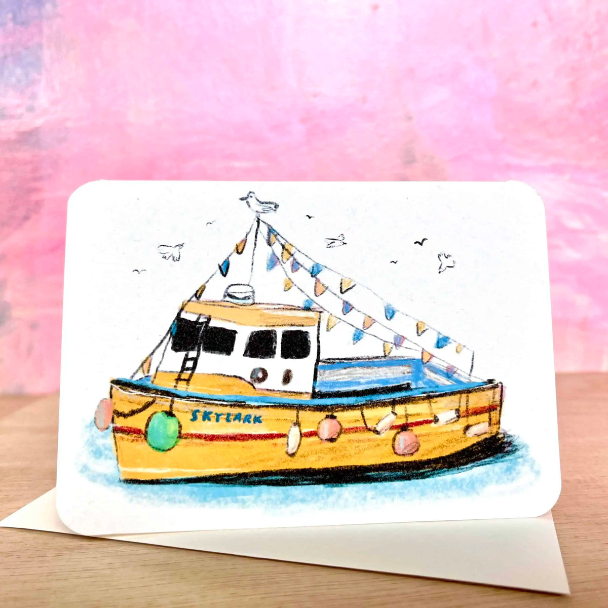 Little Fishing Boat Card | UK Made | Laura Skilbeck