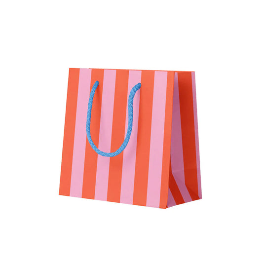 Pink And Orange Stripe Mini Gift Bag