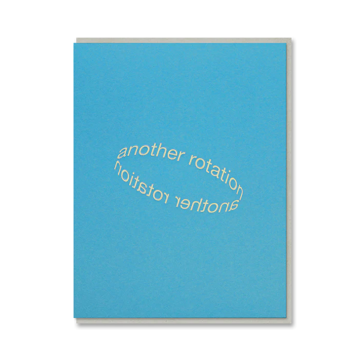 Another Rotation Birthday Greeting Card with light grey envelope