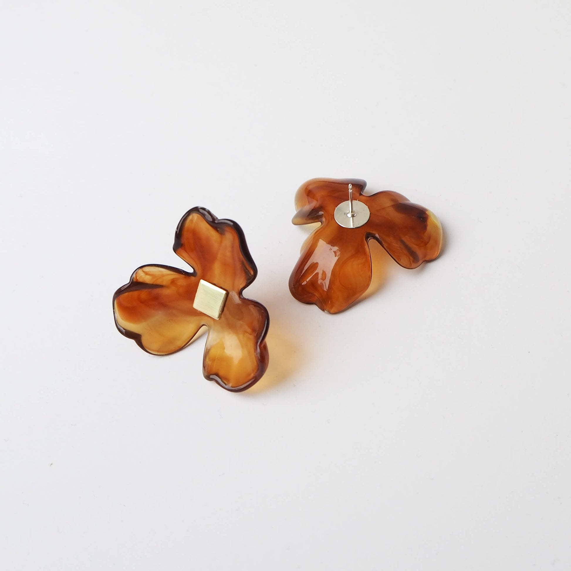 Sustainably packaged handmade flower earrings on card
