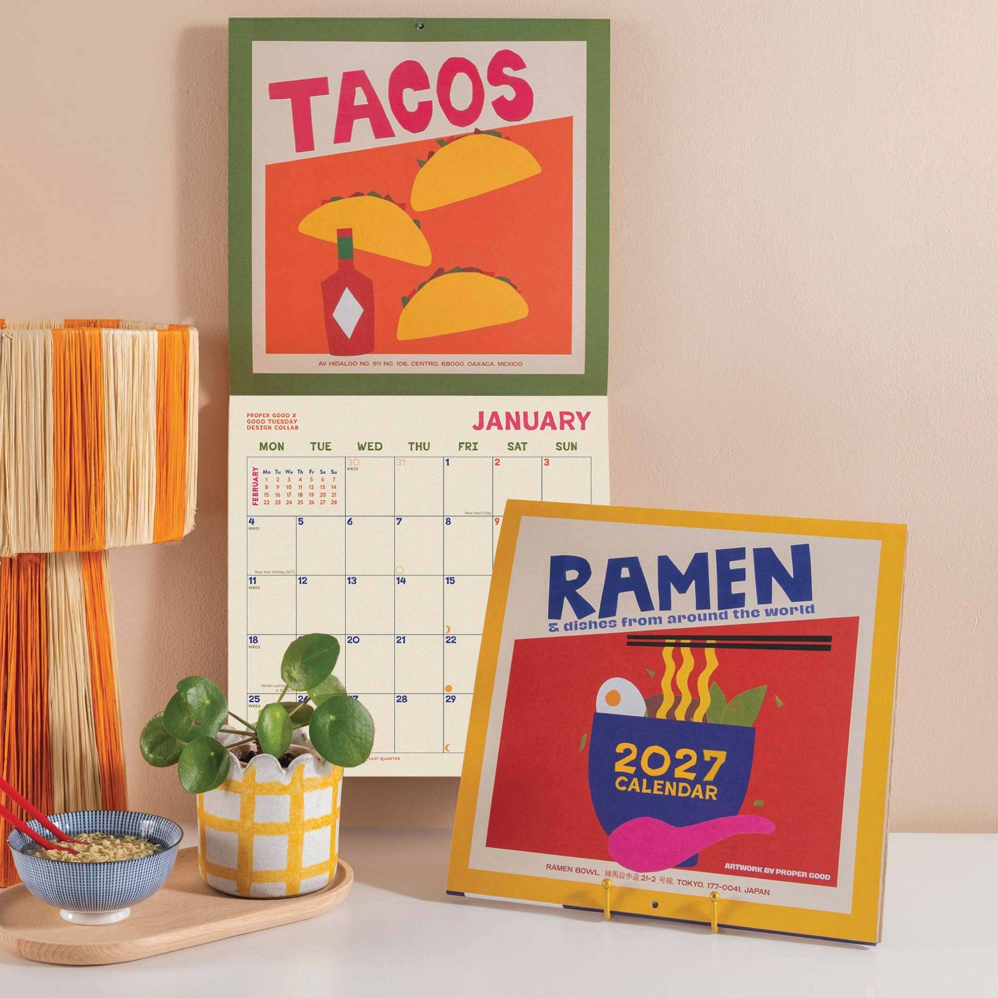 2027 Dishes Around the World Wall Calendar by Proper Good