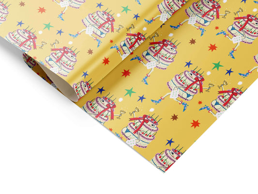 Cake in Boots whimsical sustainable gift wrap by Eat The Moon