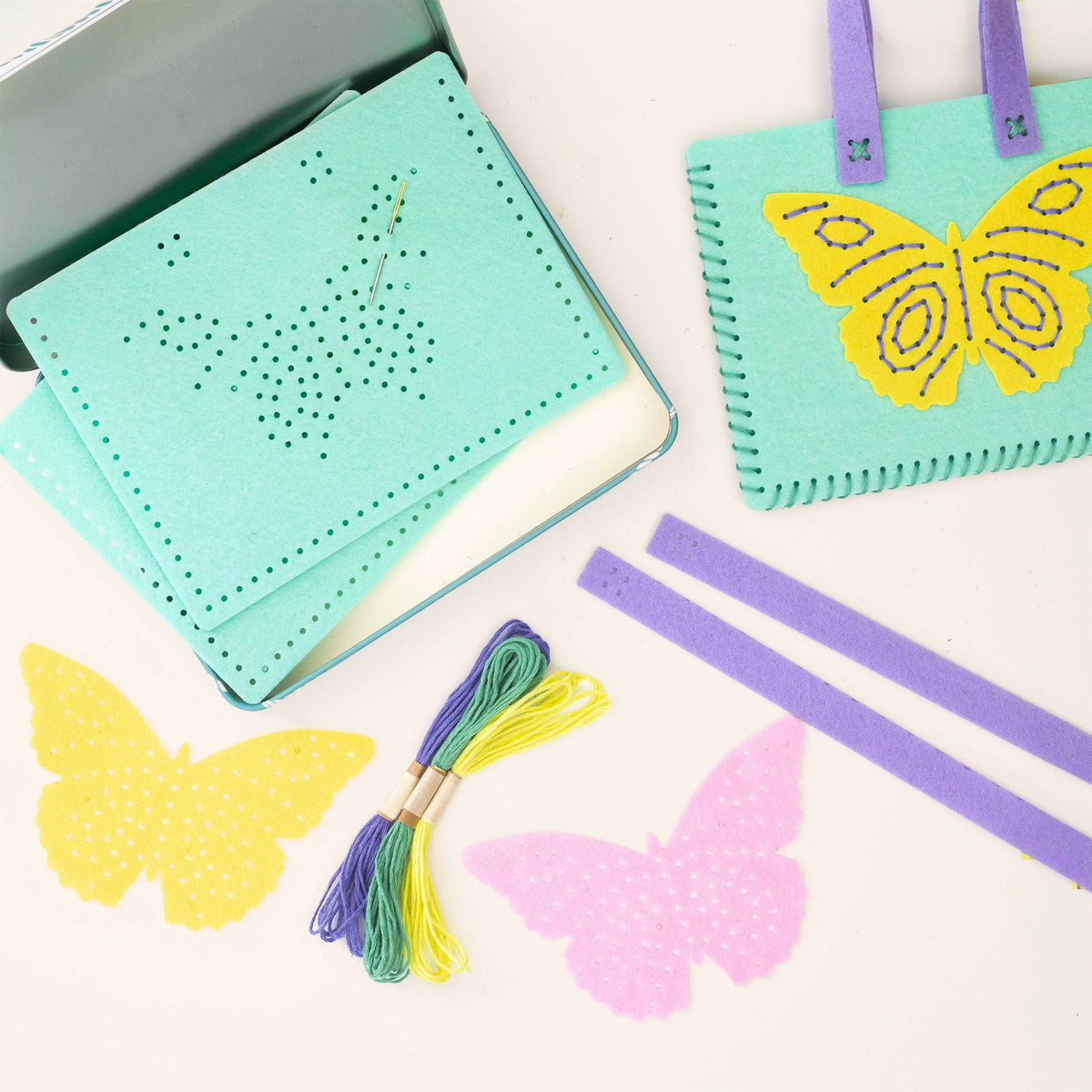 Sustainably sourced kids sewing kit keepsake tin