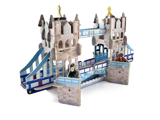 Tower Bridge Pop-Out Playset packaging and pieces