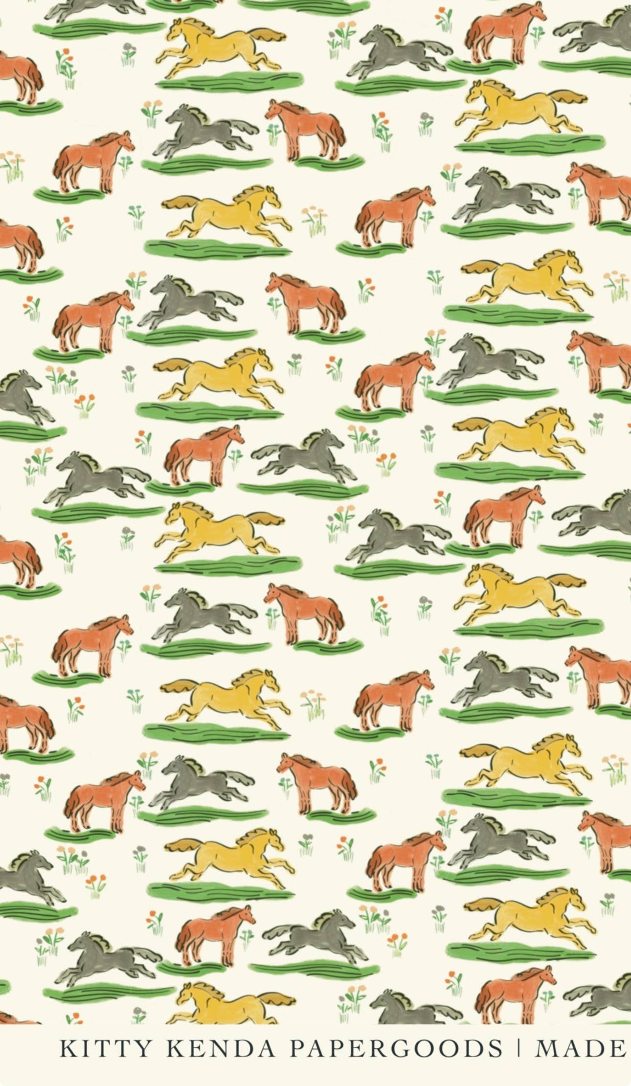 Sustainably sourced wild horse gift wrap rolled up