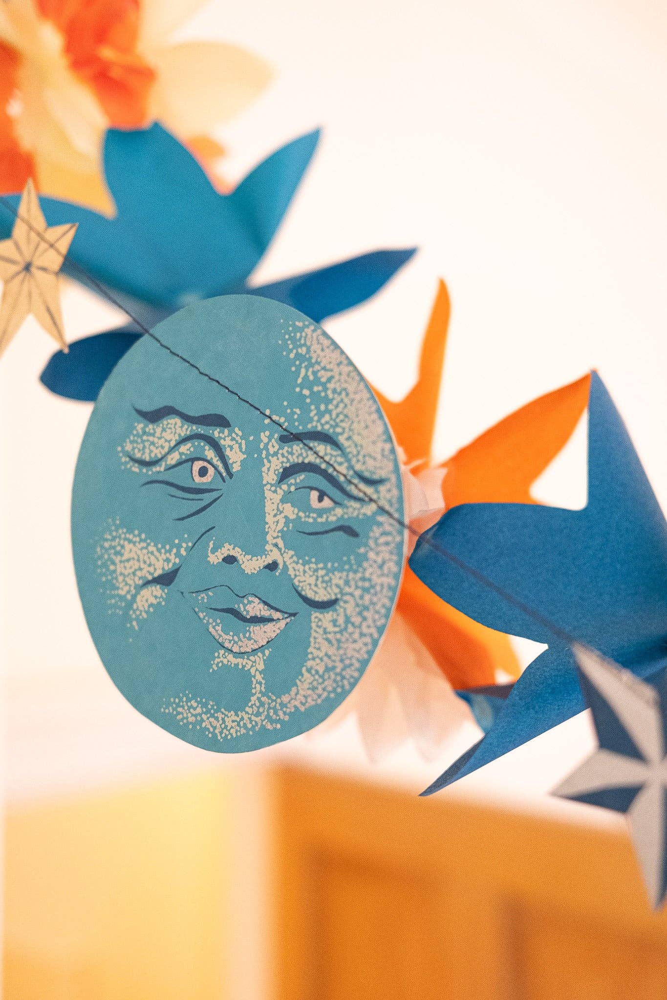 Dreamy celestial paper garland for children's room