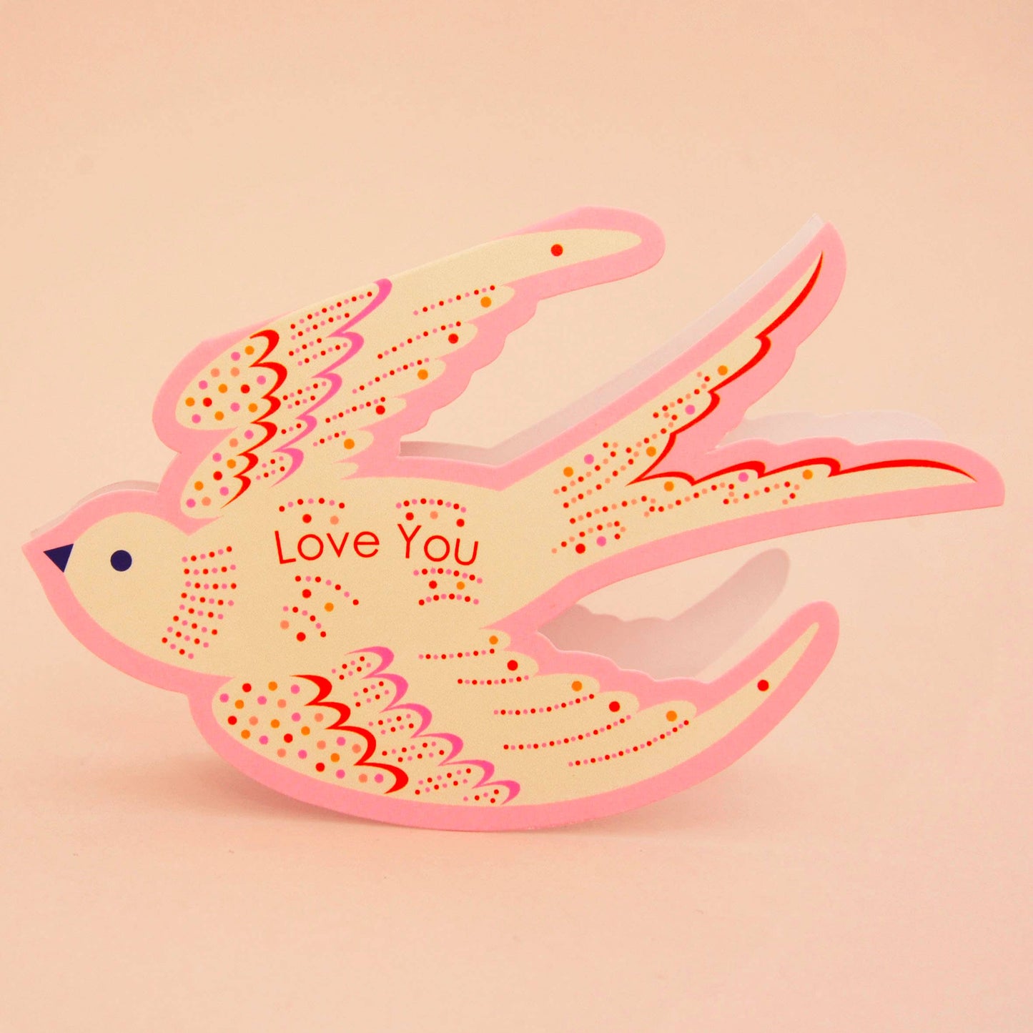 Sustainably sourced pink Valentine's card