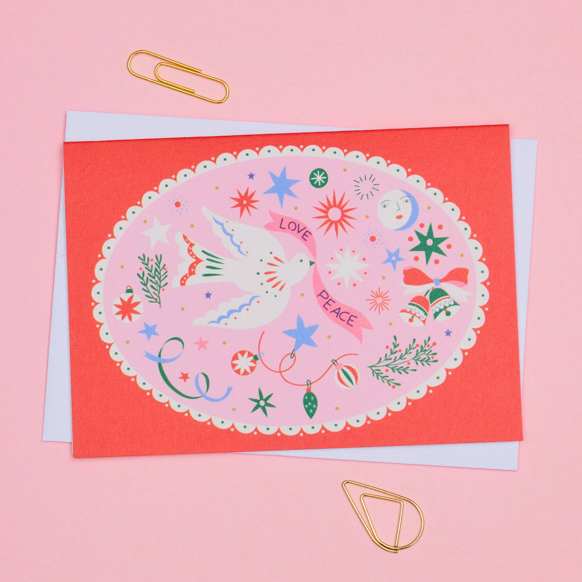Festive stationery gift set with ribbon packaging