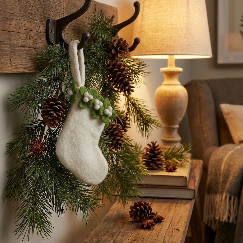 Charming handmade Christmas stocking for small gifts