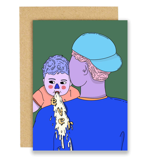 Inside view of Best Dad EVER card showing matching illustration