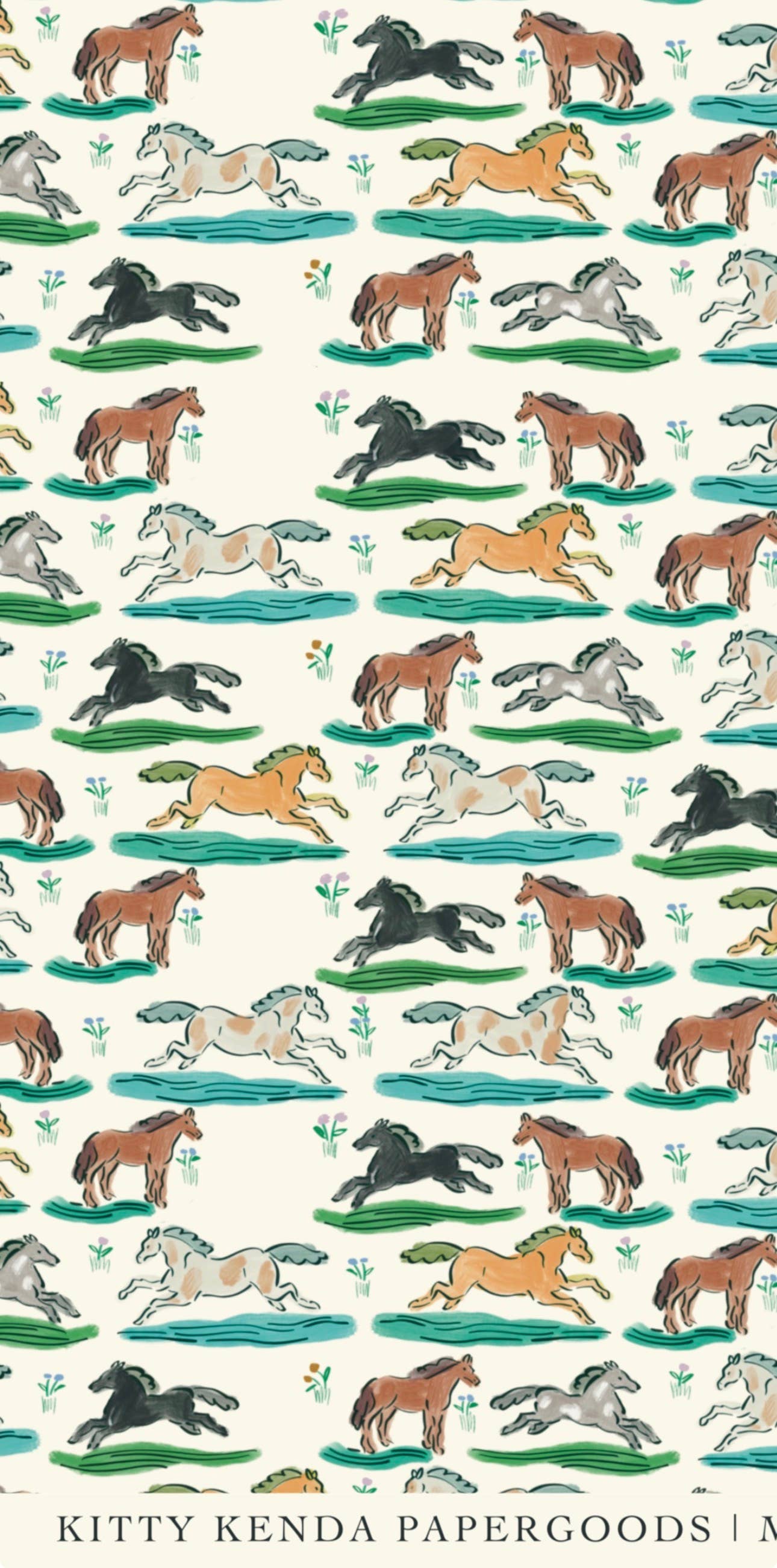 Wild Horse gift wrapping paper sheet in natural matte finish