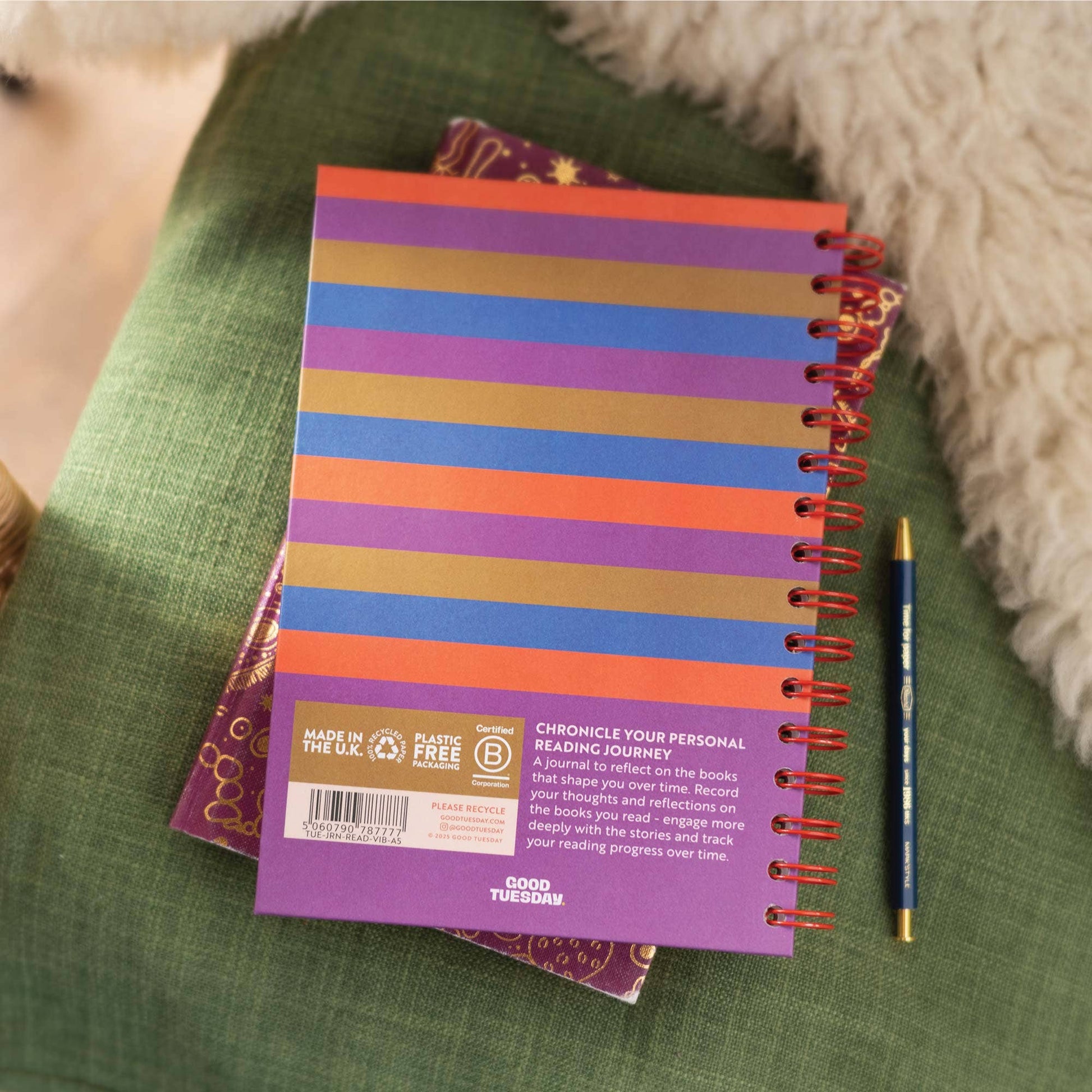 Full colour page spread of the Book Vibe journal